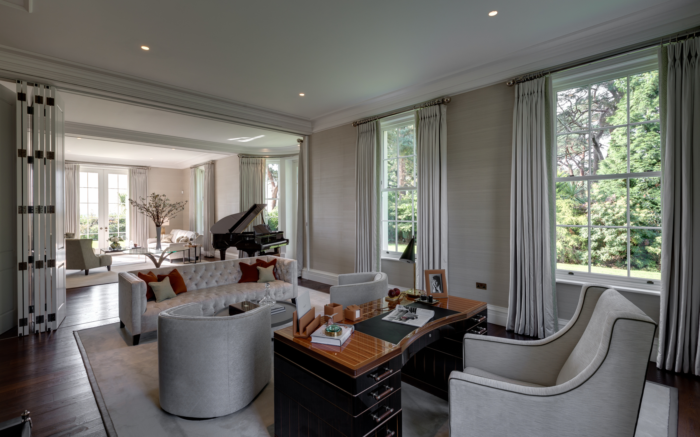 Camp End Manor, St Georges Hill living room. Beeston Media video production Bristol, property and design video production, luxury property video production, real estate video production.