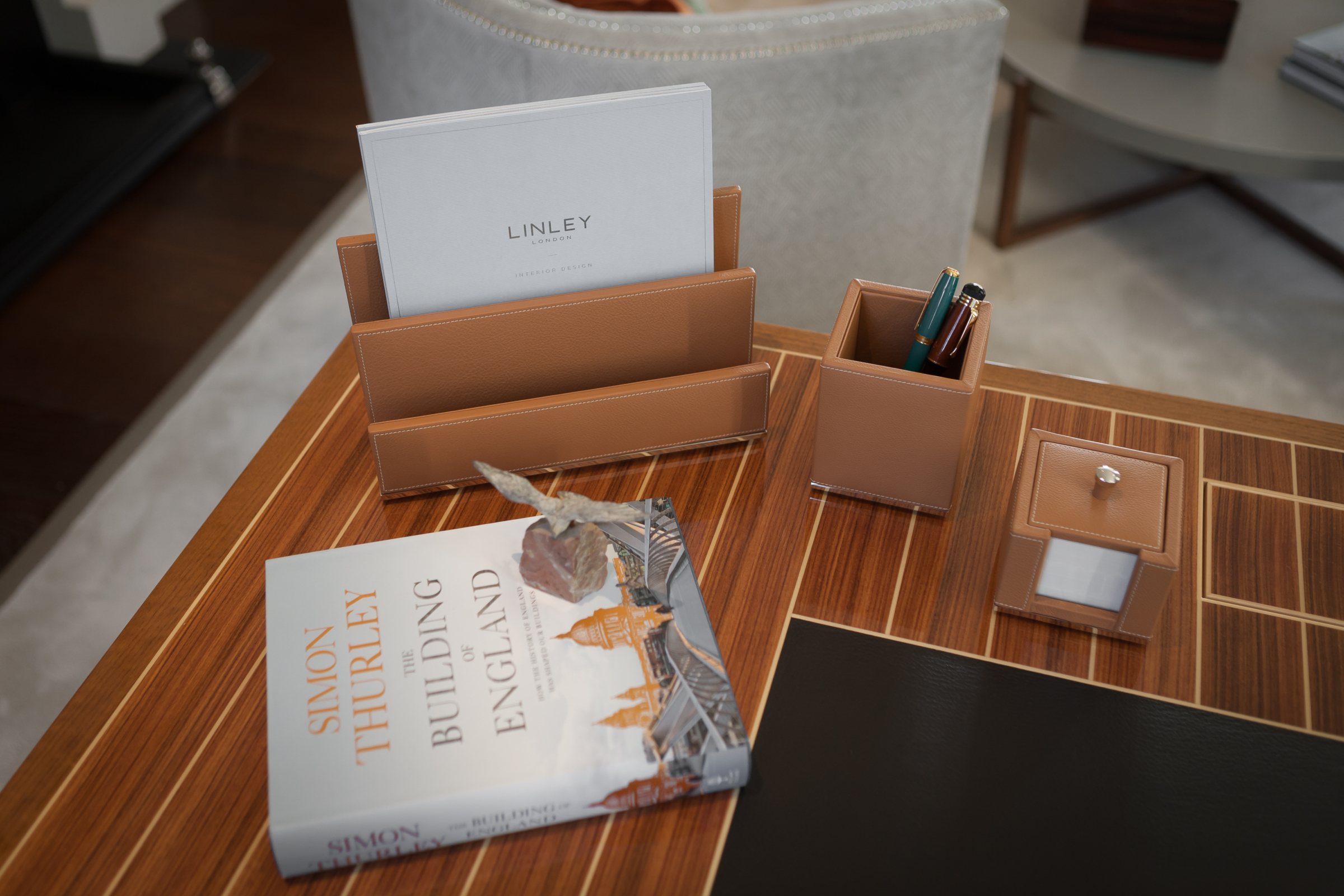 Camp End Manor, St Georges Hill interior desk. Beeston Media video production Bristol, property and design video production, luxury property video production, real estate video production.