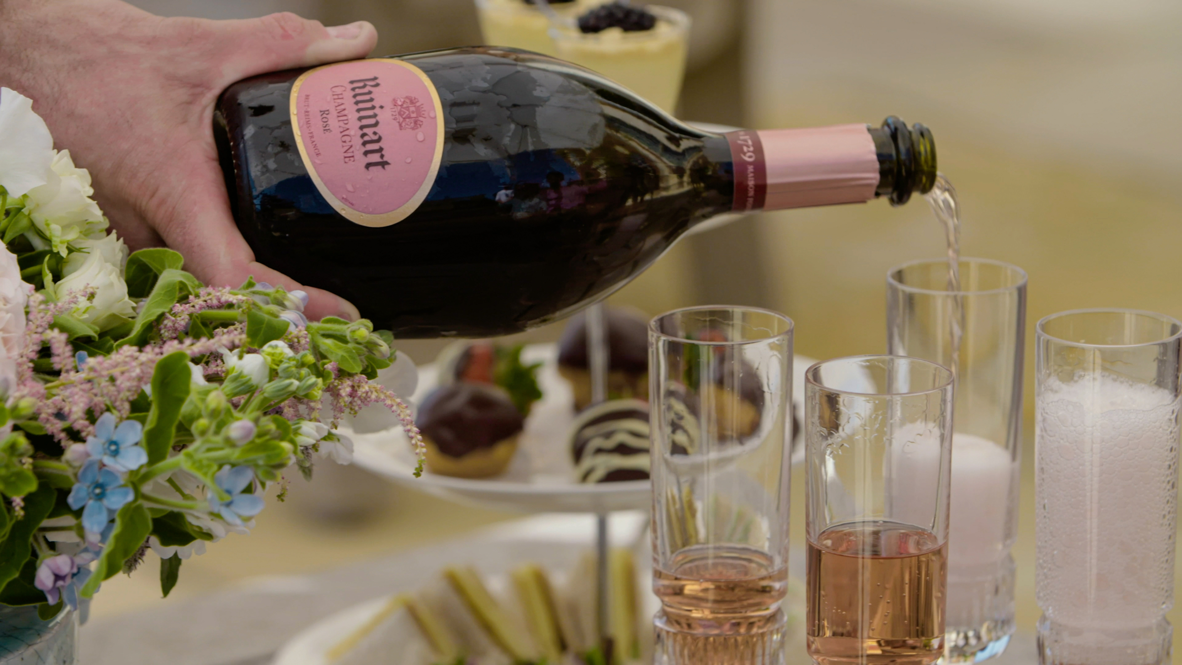 Champagne shot from Beeston Media / DD London mansion shoot. Beeston Media property and design video production, Bristol video production.