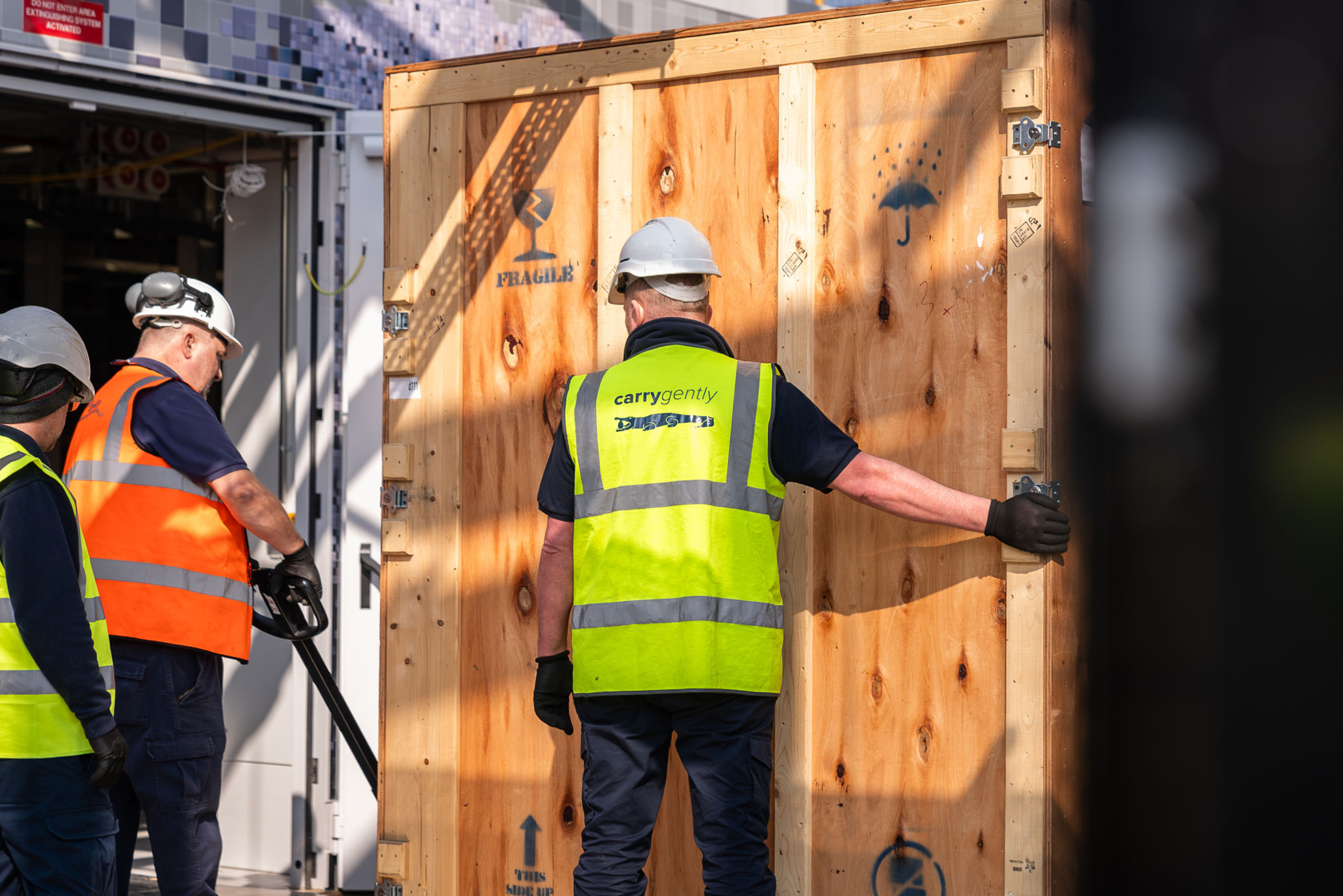 Workmen building Isambard-AI. Beeston Media video production Bristol, science and technology video production, higher education video production.