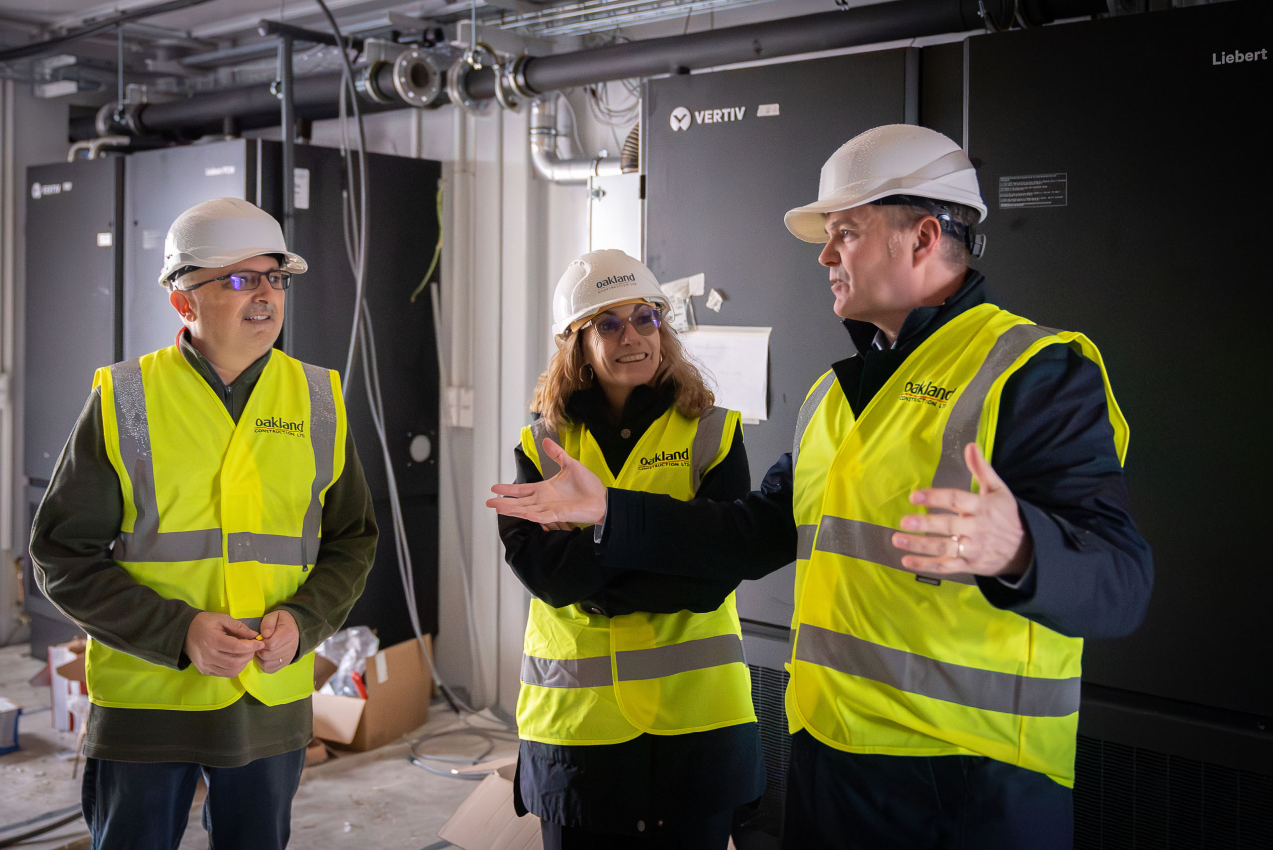 Beeston Media personnel shot of Simon McIntosh-Smith and colleagues during construction of Isambard-AI. Beeston Media video production Bristol, science and technology video production, higher education video production.