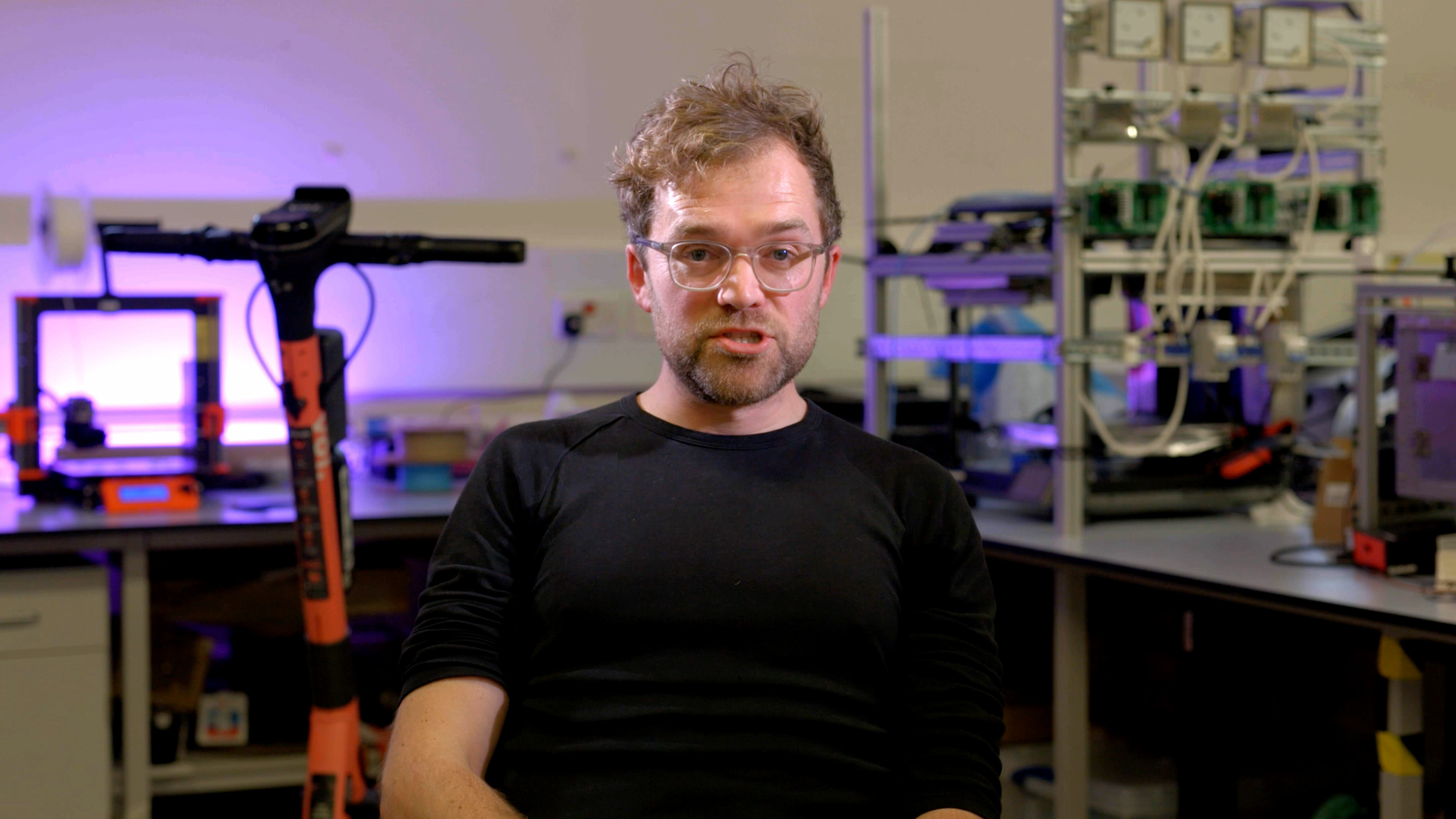 Close-up of Dr Sam Gunner from Jean Golding Institute seedcorn project film. Beeston Media video production Bristol, science and technology video production, higher education video production.