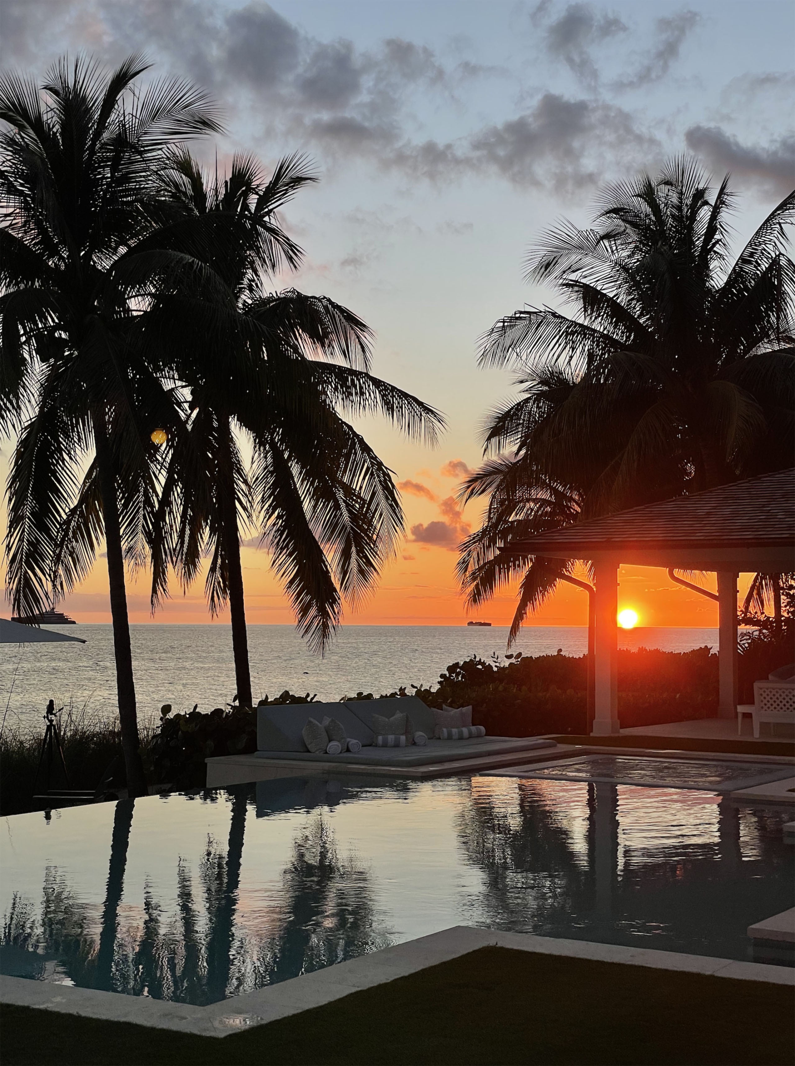 Pool shot from Lion House Albany, Bahamas film. Beeston Media property and design video production, Bristol video production.