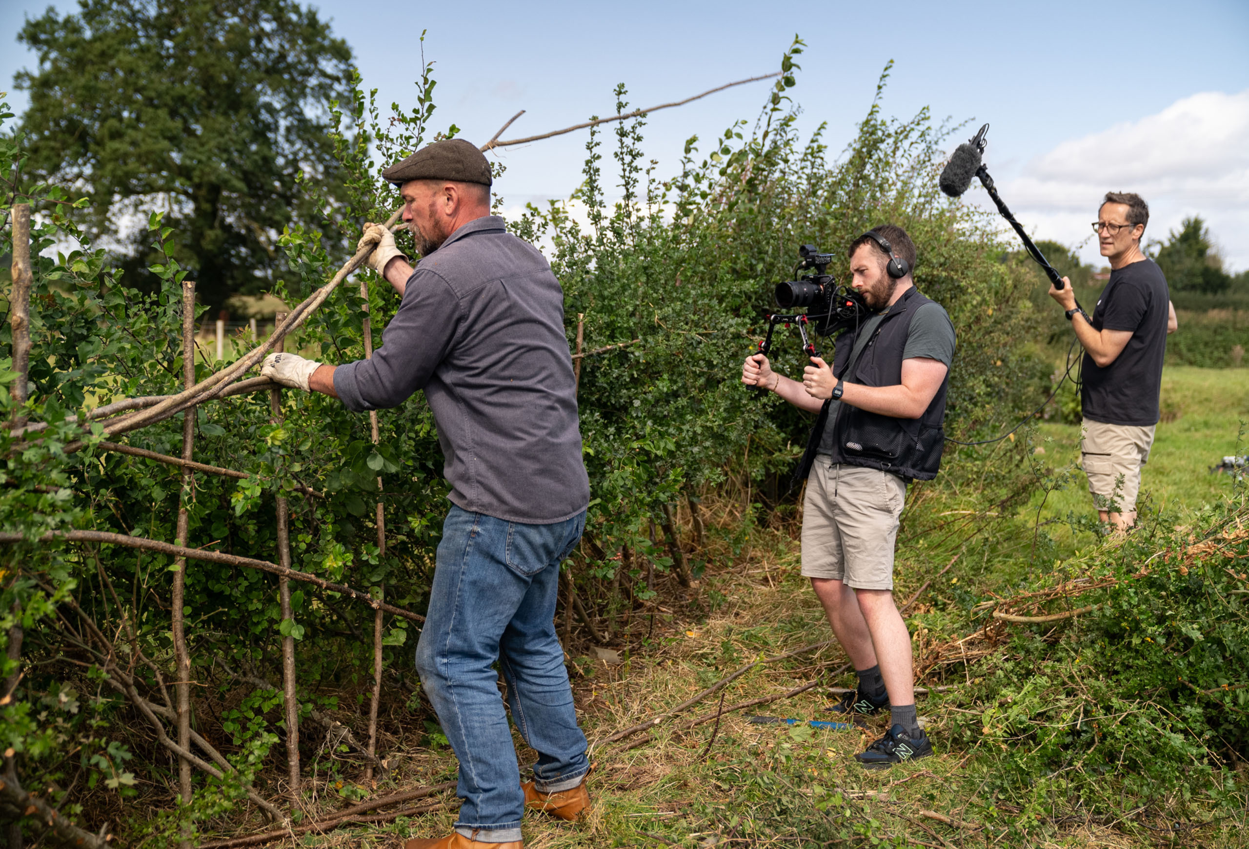 Hedgelayer Paul Lamb during filming for Simon and Schuster. Beeston Media video production bristol science and technology video production higher education video production.
