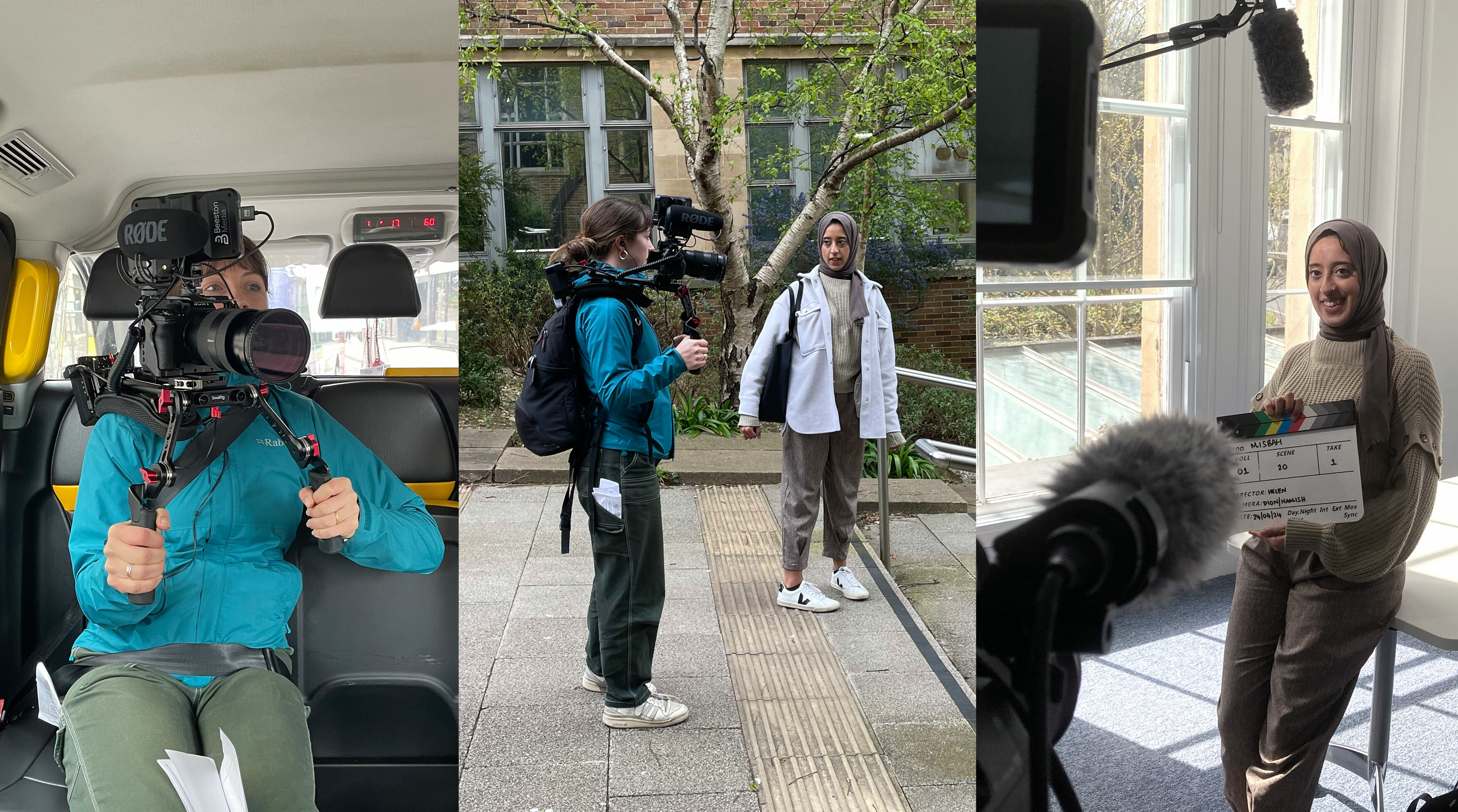 Filming Alumni Scholarship student Misbah. Beeston Media video production bristol science and technology video production higher education video production.