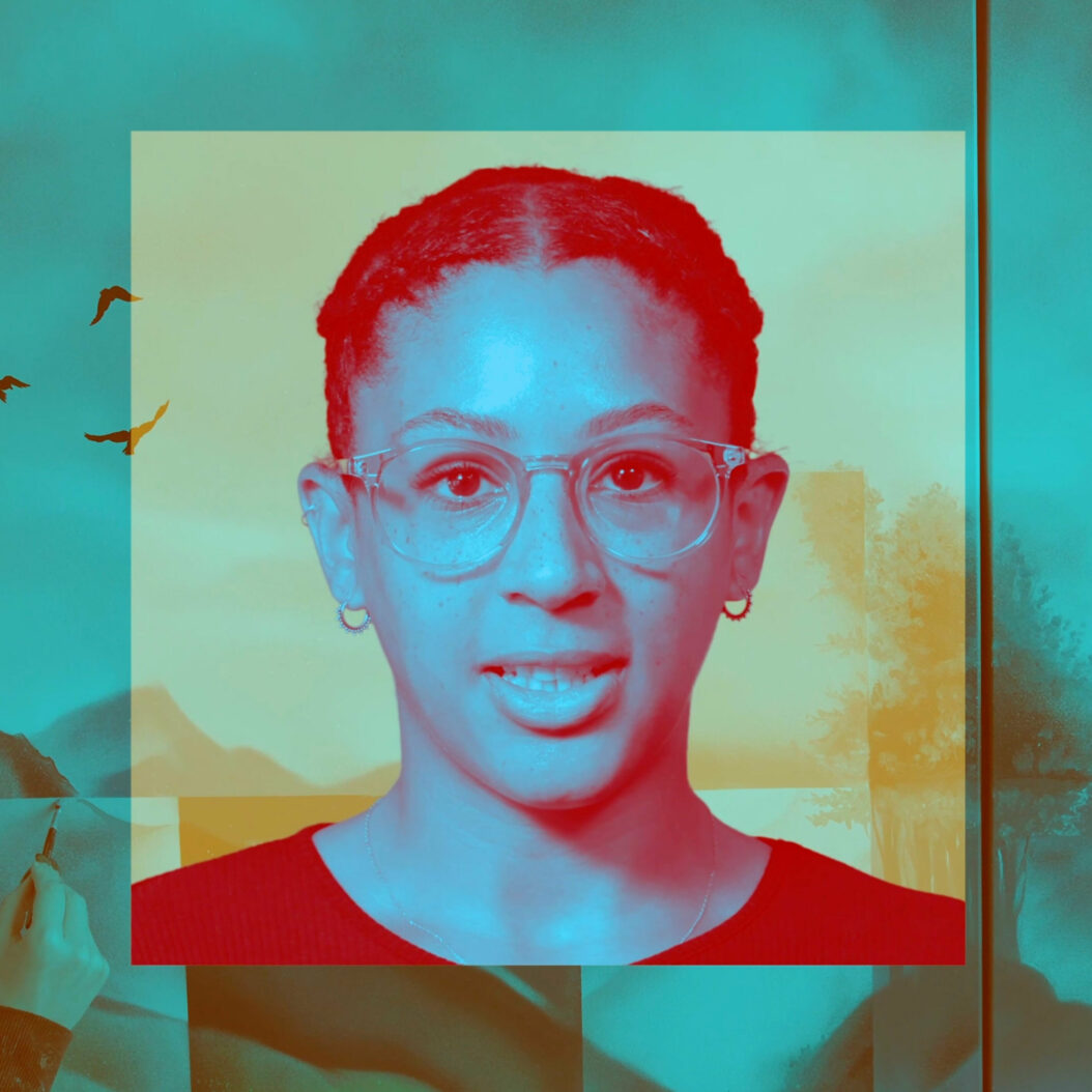 Close up of talking head with graphic treatment in Cabot Institute for the Environment hero film. Beeston Media video production bristol science and technology video production higher education video production.