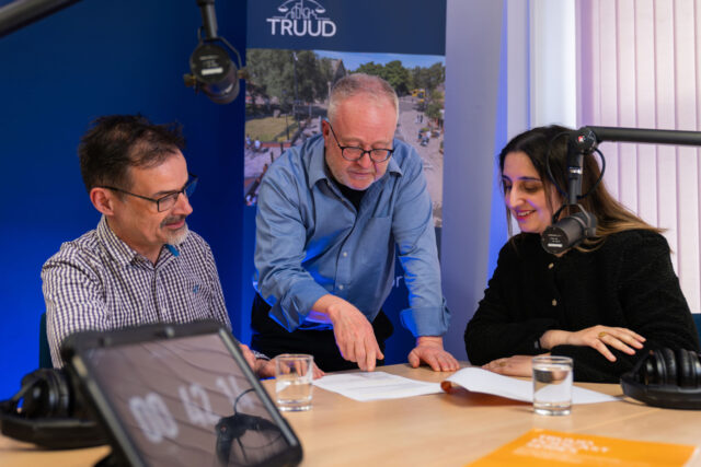 Beeston Media recording podcast for TRUUD project. Beeston Media video production bristol science and technology video production higher education video production.