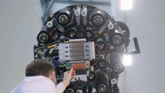 National Composites Centre robot close-up. Beeston Media video production bristol science and technology video production higher education video production.