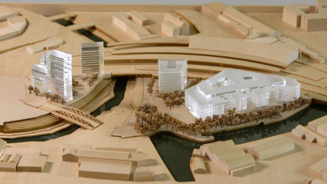 Architectural model shot from Temple Quarter Enterprise Campus, University of Bristol film. Beeston Media property and design video production, Bristol video production.