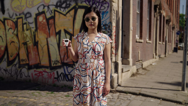 A thumbnail for Eunice's Cabot short film. Beeston Media video production Bristol, science and technology video production, higher education video production.