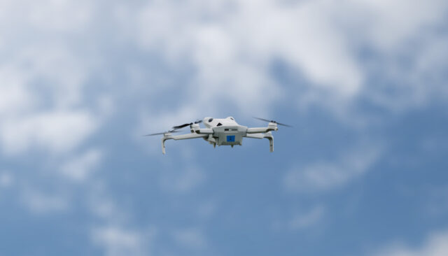 Thumbnail of a drone in the sky. Beeston Media video production Bristol, science and technology video production, higher education video production.